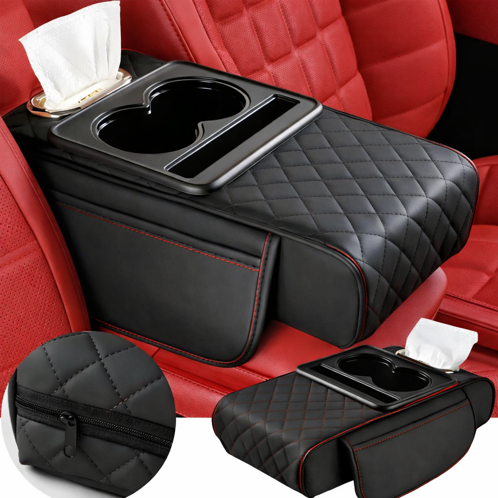 5-in-1 Auto-Sitz-Organizer & Armlehnenauflage aus Kunstleder