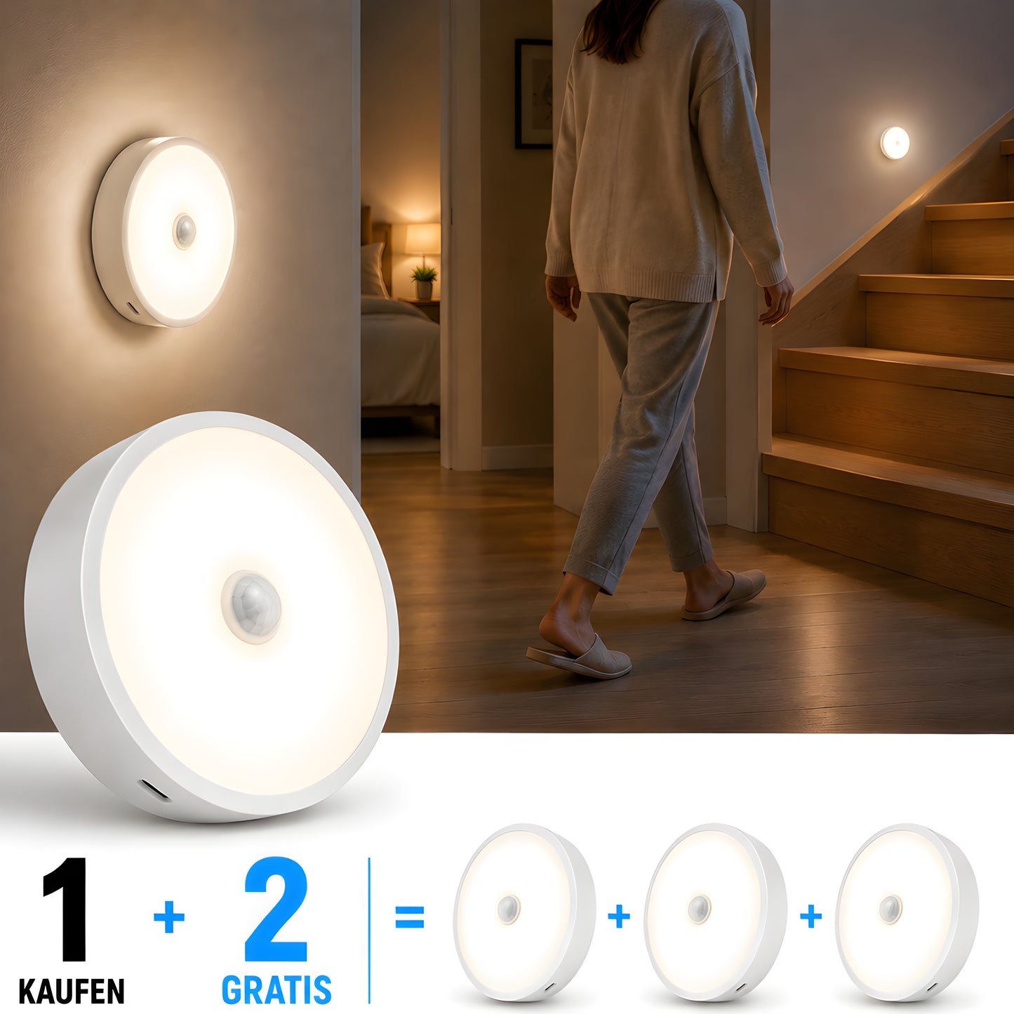 NachtWächter – Automatisches Licht für Schränke, Treppen & Flure